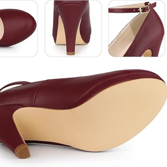 Perphy Mary Jane Platform Ankle Strap Stiletto Heel Pumps for Women - Picture 6 of 7